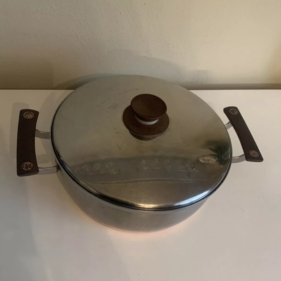 Presto Pride Copper Clad Bottom Double Handle Stainless Pan Sauce Pot 9" w/ Lid - Picture 1 of 10